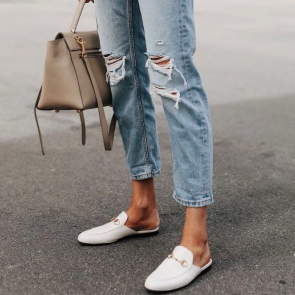 White Mule Loafers